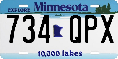 MN license plate 734QPX