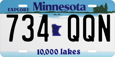 MN license plate 734QQN