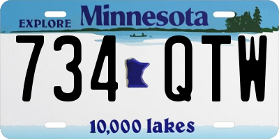 MN license plate 734QTW