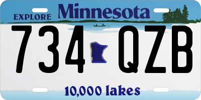 MN license plate 734QZB