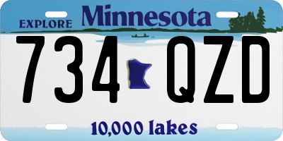 MN license plate 734QZD