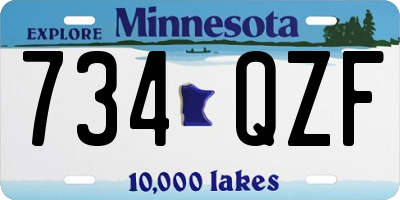 MN license plate 734QZF