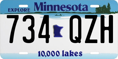 MN license plate 734QZH