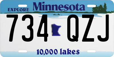 MN license plate 734QZJ