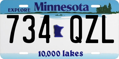 MN license plate 734QZL