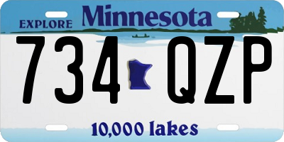 MN license plate 734QZP