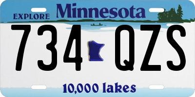 MN license plate 734QZS