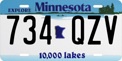 MN license plate 734QZV