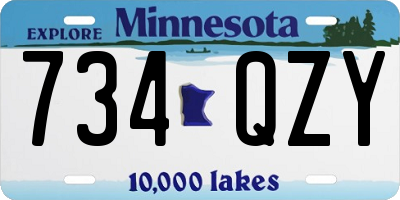 MN license plate 734QZY