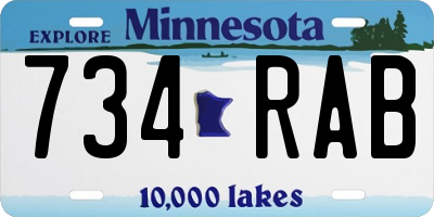 MN license plate 734RAB
