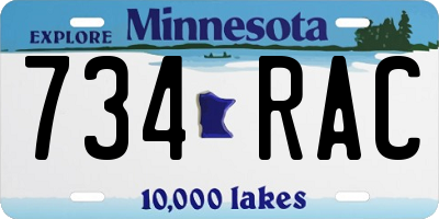 MN license plate 734RAC