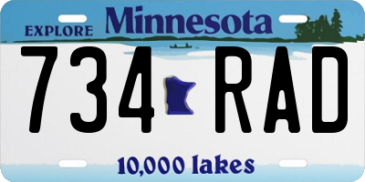MN license plate 734RAD