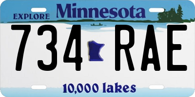 MN license plate 734RAE