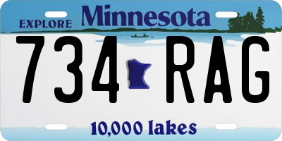 MN license plate 734RAG