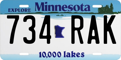 MN license plate 734RAK
