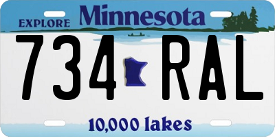 MN license plate 734RAL