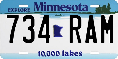 MN license plate 734RAM