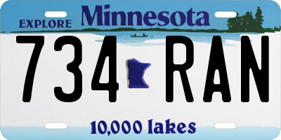 MN license plate 734RAN