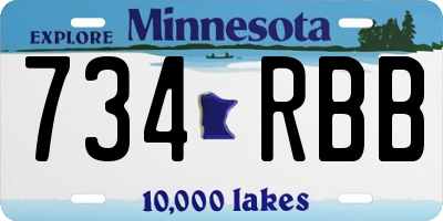 MN license plate 734RBB