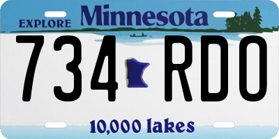 MN license plate 734RDO