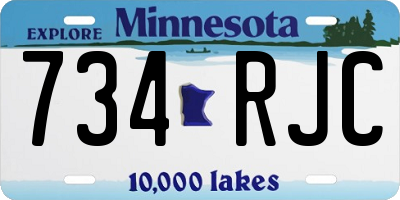 MN license plate 734RJC