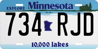 MN license plate 734RJD