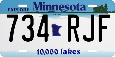 MN license plate 734RJF