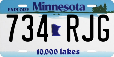 MN license plate 734RJG