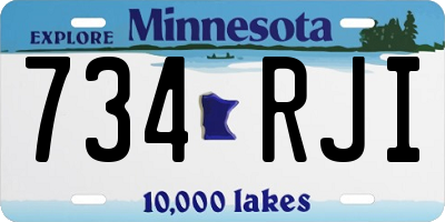 MN license plate 734RJI