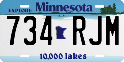 MN license plate 734RJM