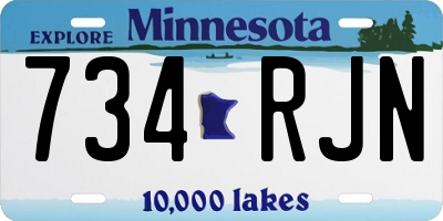 MN license plate 734RJN