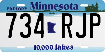 MN license plate 734RJP
