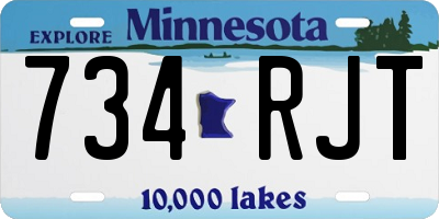 MN license plate 734RJT