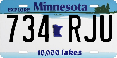 MN license plate 734RJU