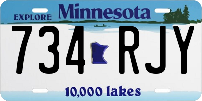 MN license plate 734RJY