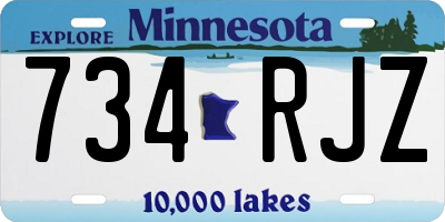 MN license plate 734RJZ