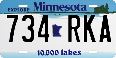 MN license plate 734RKA