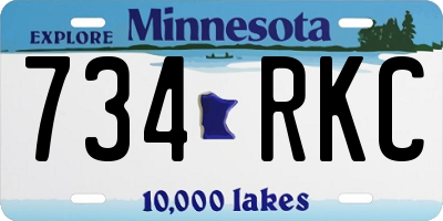 MN license plate 734RKC