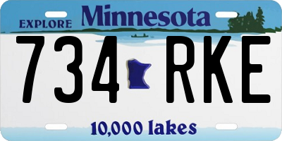MN license plate 734RKE