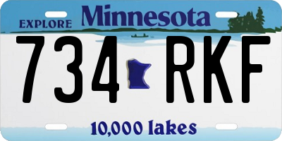 MN license plate 734RKF