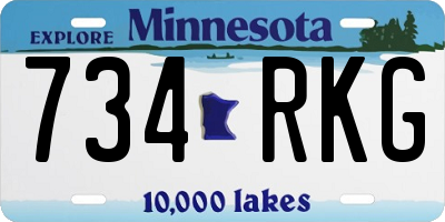 MN license plate 734RKG