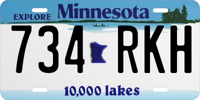 MN license plate 734RKH