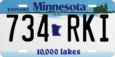 MN license plate 734RKI
