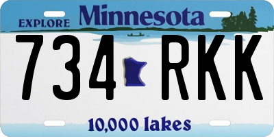MN license plate 734RKK