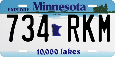 MN license plate 734RKM
