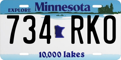 MN license plate 734RKO