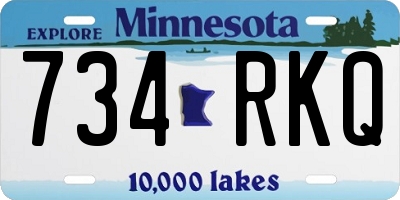MN license plate 734RKQ
