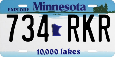 MN license plate 734RKR