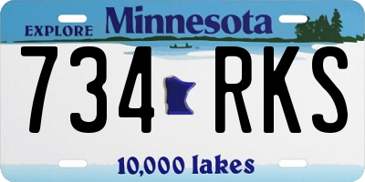 MN license plate 734RKS