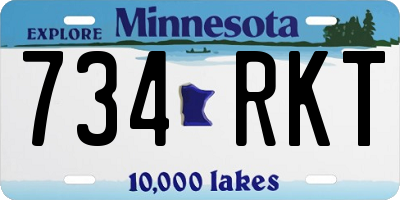 MN license plate 734RKT